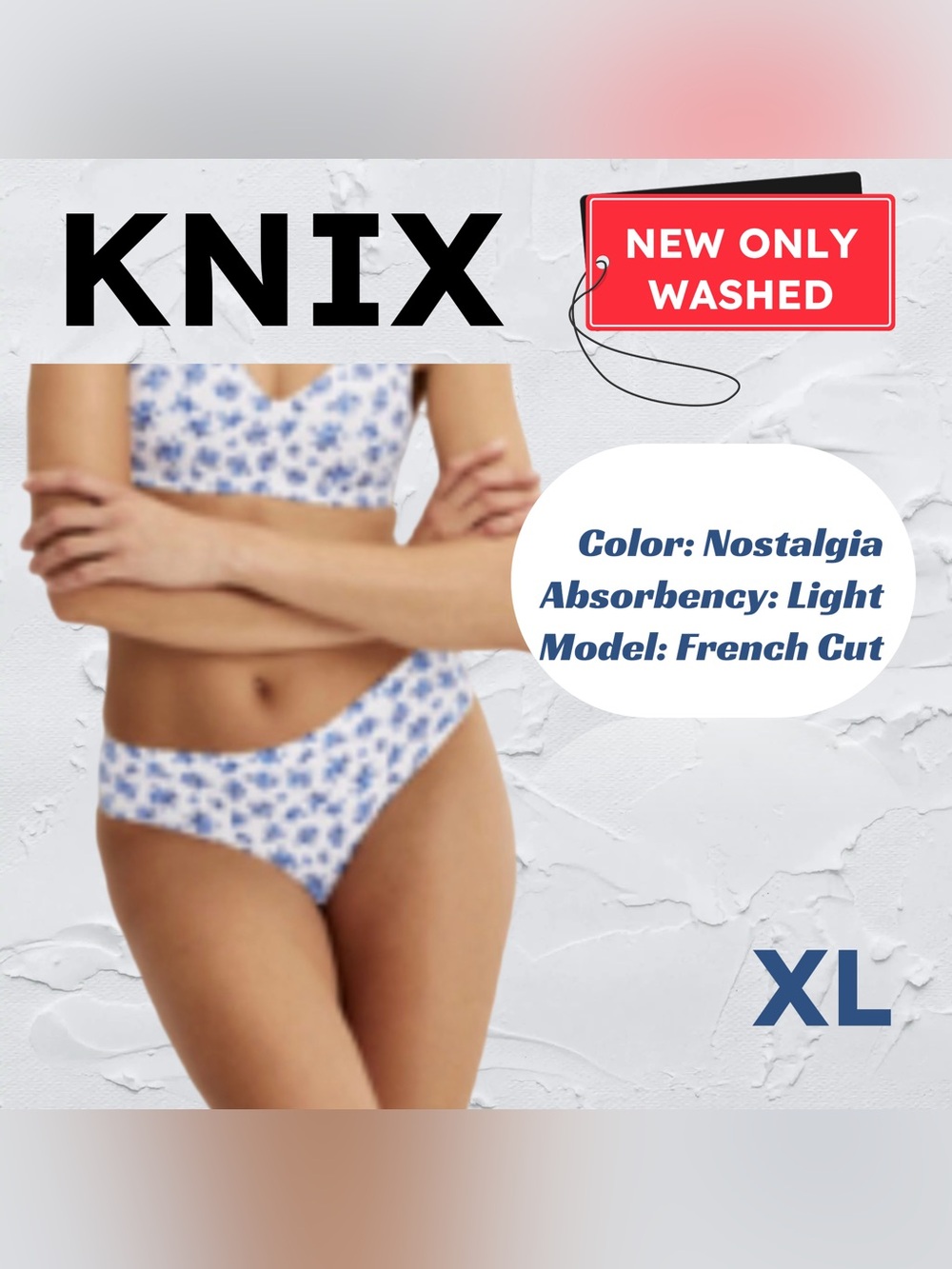 🇨🇦🆕NEW KNIX | XL | Nostalgia Light Leakproof No-Show French Cut Underwear